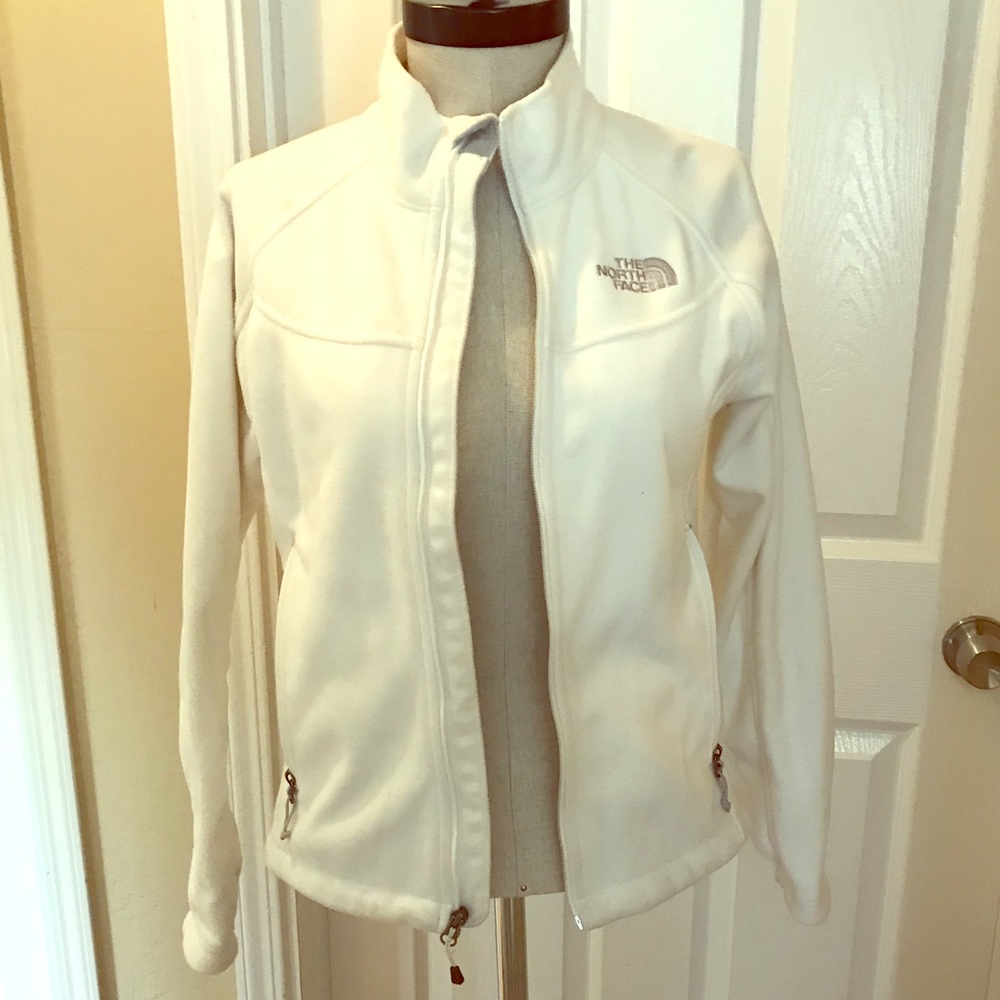 White Northface full zipper lightweight jacket